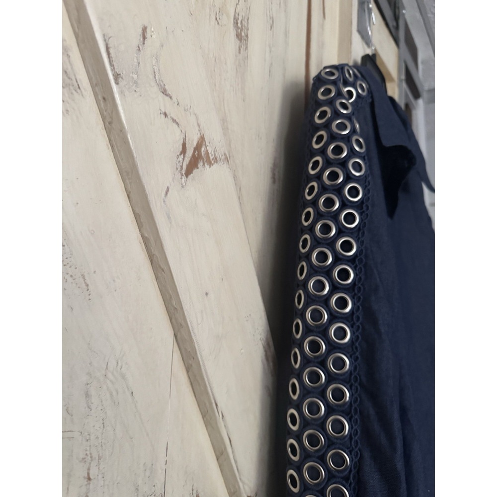 CQ By CQ Asymmetrical 100% Cotton Denim Button Down Tunic Dress Eyelet Sleeve XL - Picture 5 of 9